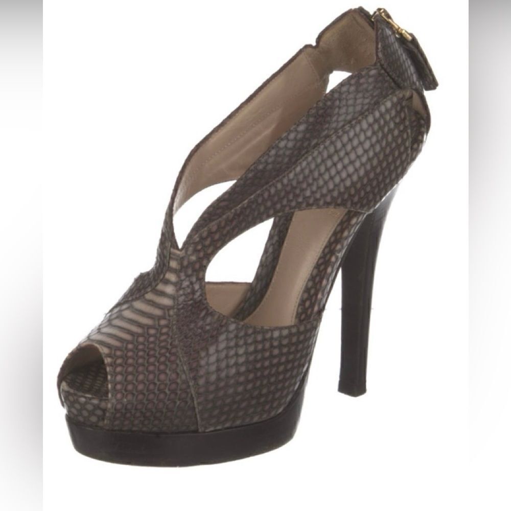 Fendi platform peep toe booties size 6.5 (37)